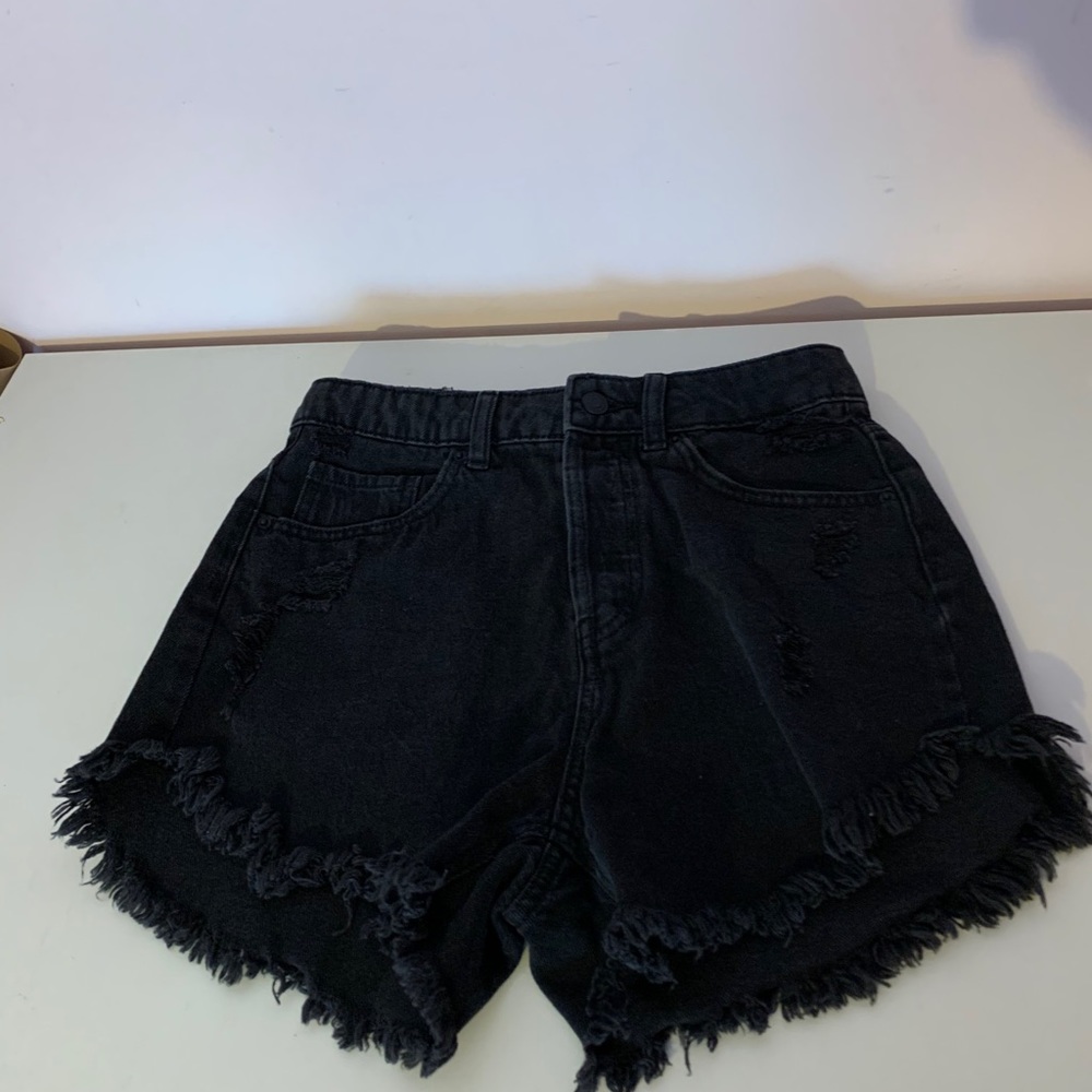 Black jean shorts
